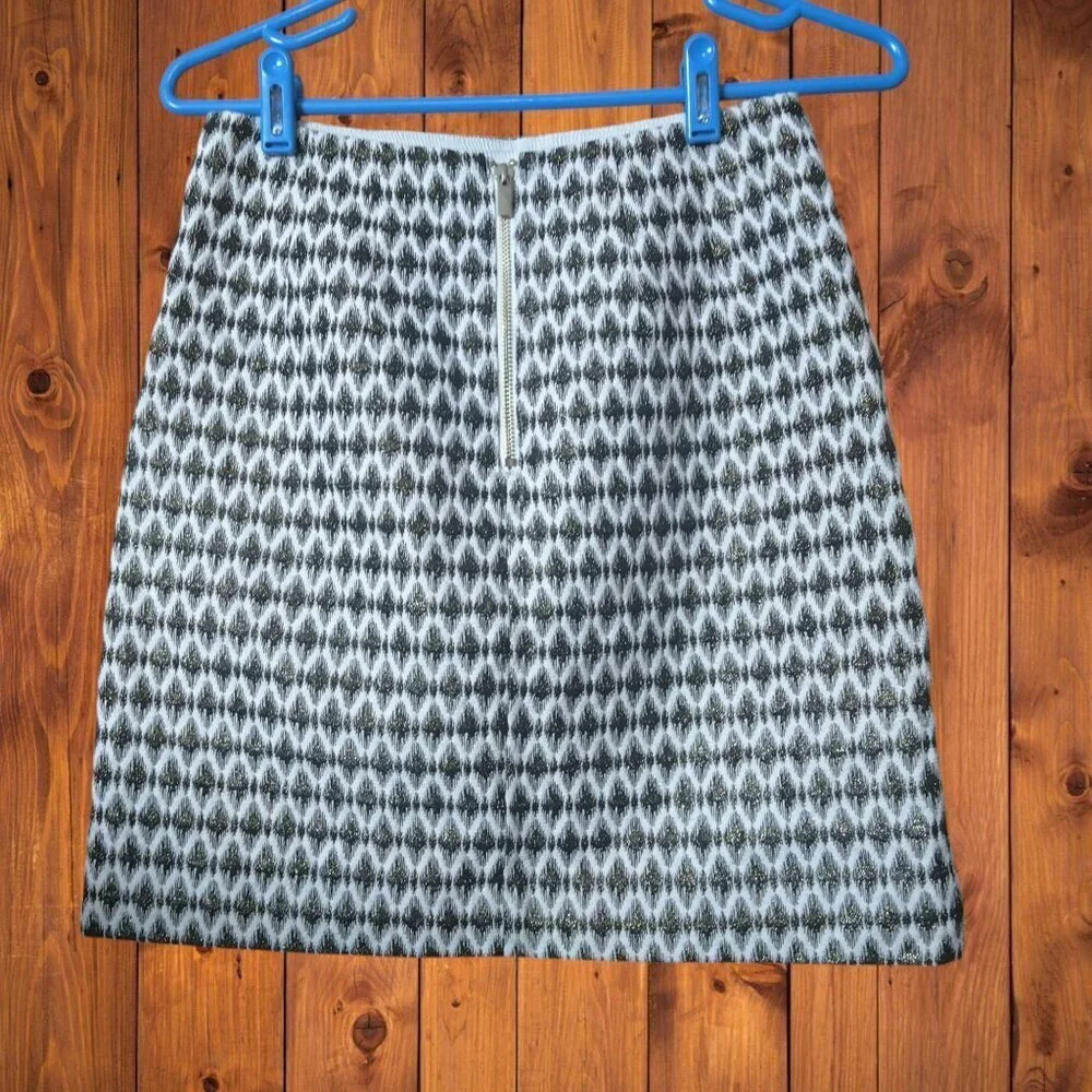 LOFT Petites Ann Taylor Size 0P Metallic Zip Closure Pencil A-Line Skirt